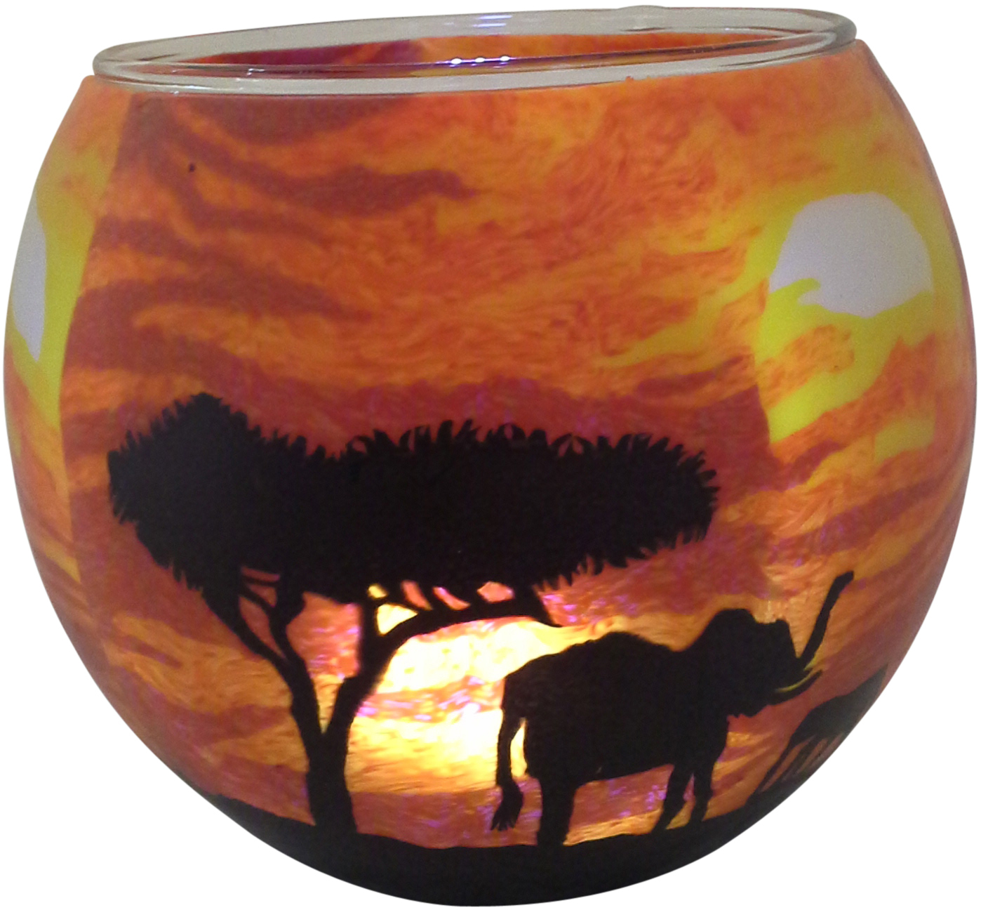 Thumbnail for AD2827 Demo Glass with Hole Elephant Sunset