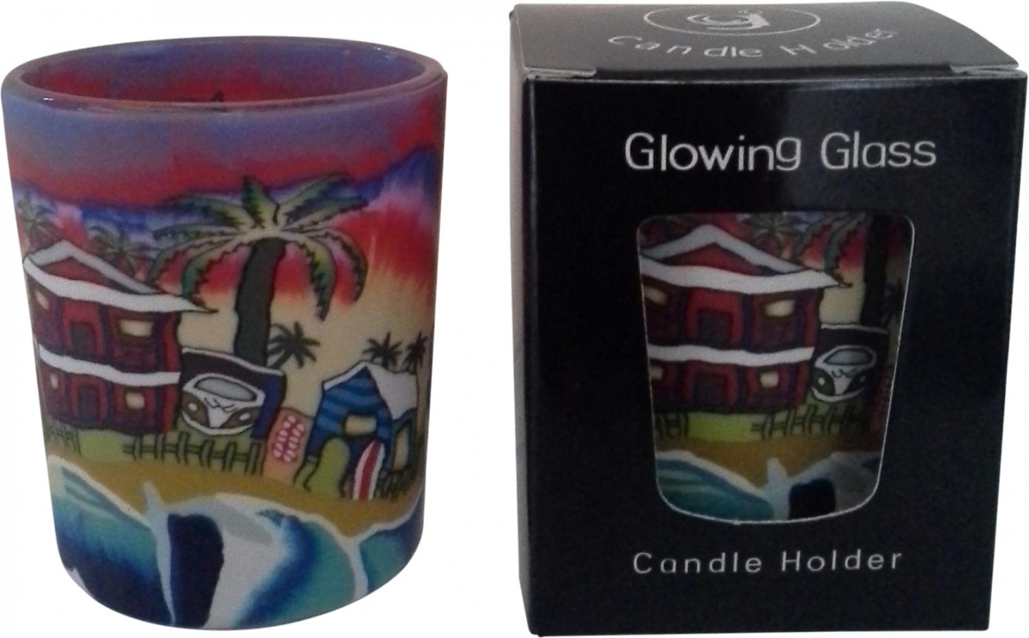 Image 1 for Tealight Holder Glass Votive Beach Lifestyle Gift Boxed