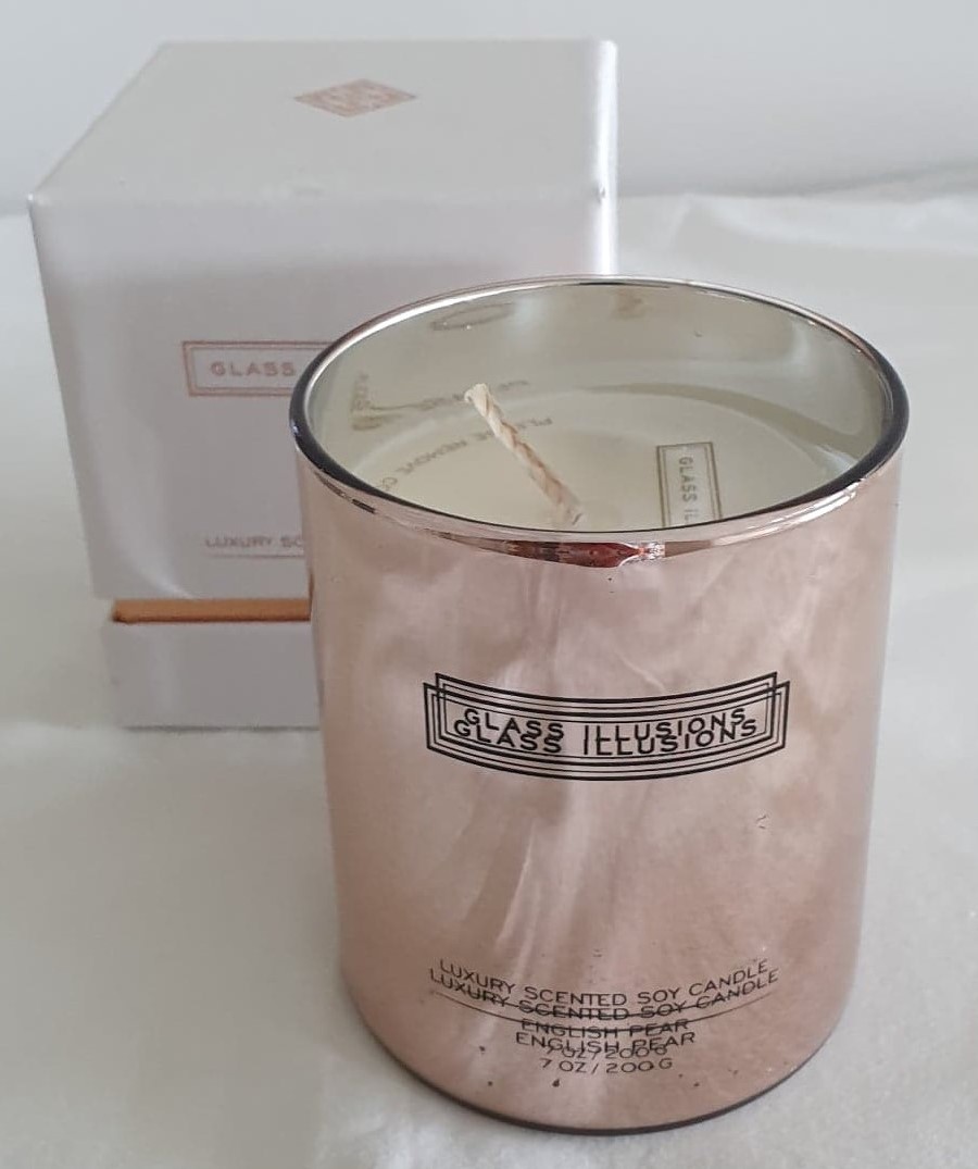 Thumbnail for CL8004RB Med Tumbler 7oz Glass Gold Soy Wax English Pear Gift Boxed