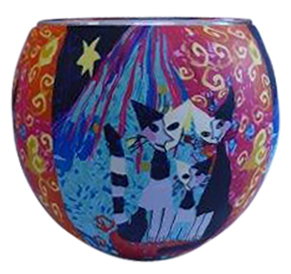 Thumbnail for GC2609 Demo Glass with Hole  15cm Glass Cats