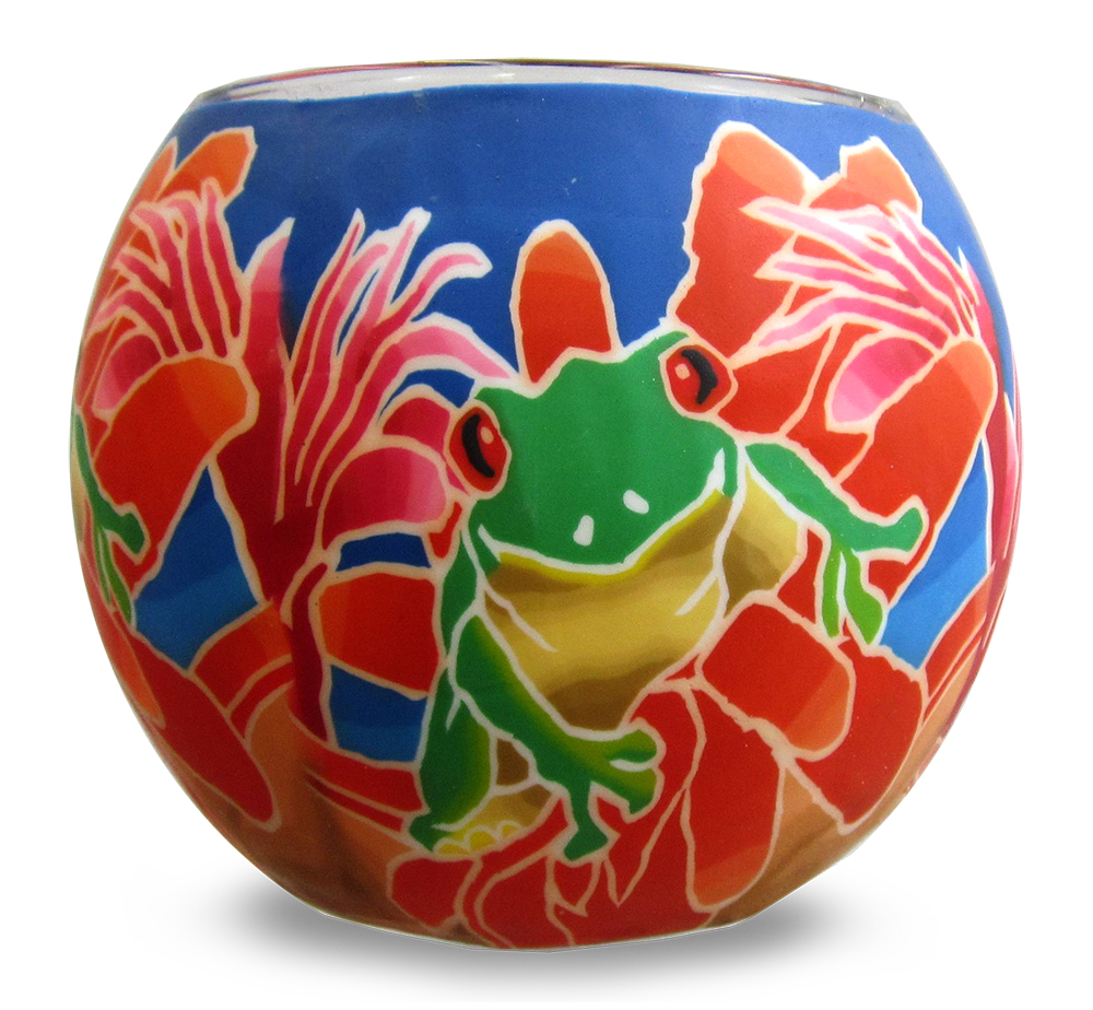 Thumbnail for A2703 Glowing Glass Candle Green Frog