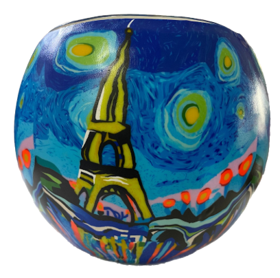 Thumbnail for A2710  01Glowing Glass Candle Holder Paris city by Night
