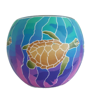 Image 1 for  Glowing Glass Candle Holder Turtles  The colors create a unique Ambience Gift Boxed