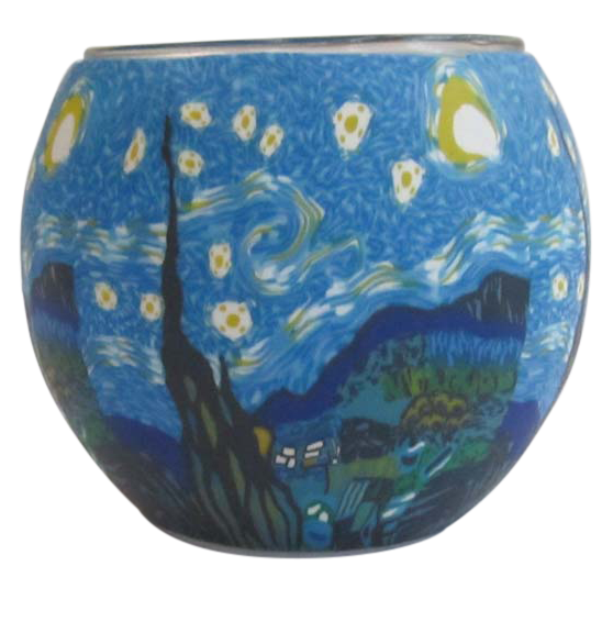 Image 1 for  Glowing Glass Candle Holder Starry Night Gift Boxed