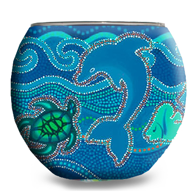 Thumbnail for A2898 Glowing Glass Candle  Marine Life