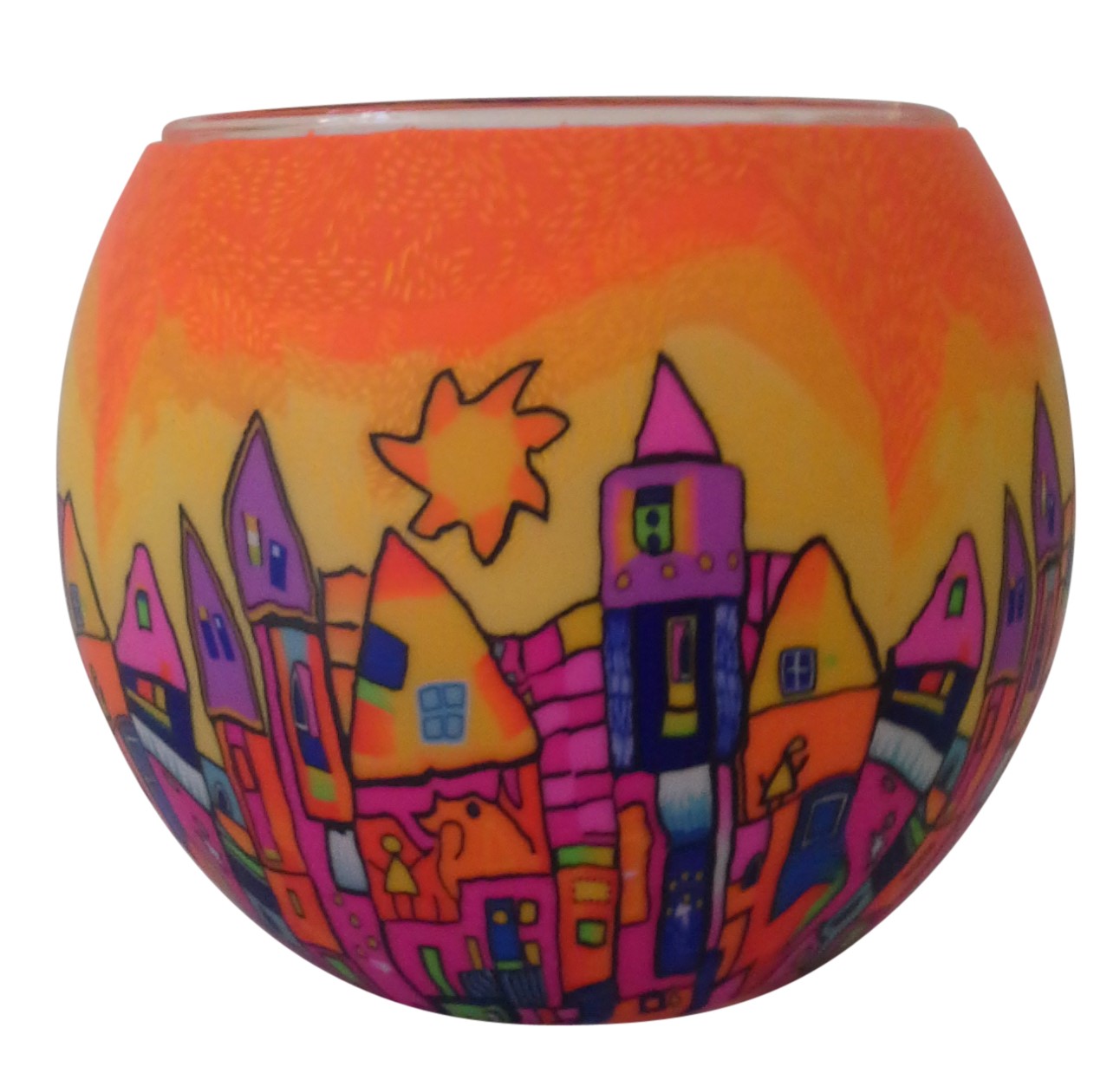 Thumbnail for AD2932 Demo Glass with Hole Yellow Town