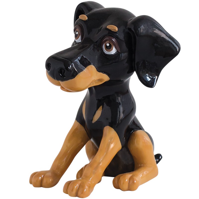 Image 1 for  Doberman Dog Figurine Collectable Little Paws 12cm H Luther our beloved furry friends. Gifted Boxed Designed and Created in the UK