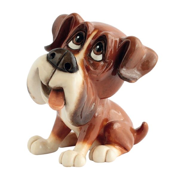 Image 1 for Boxer Dog Figurine Collectable Little Paws Boo 13cm H our beloved furry friends.  Gift Boxed  Designed and Created in the UK