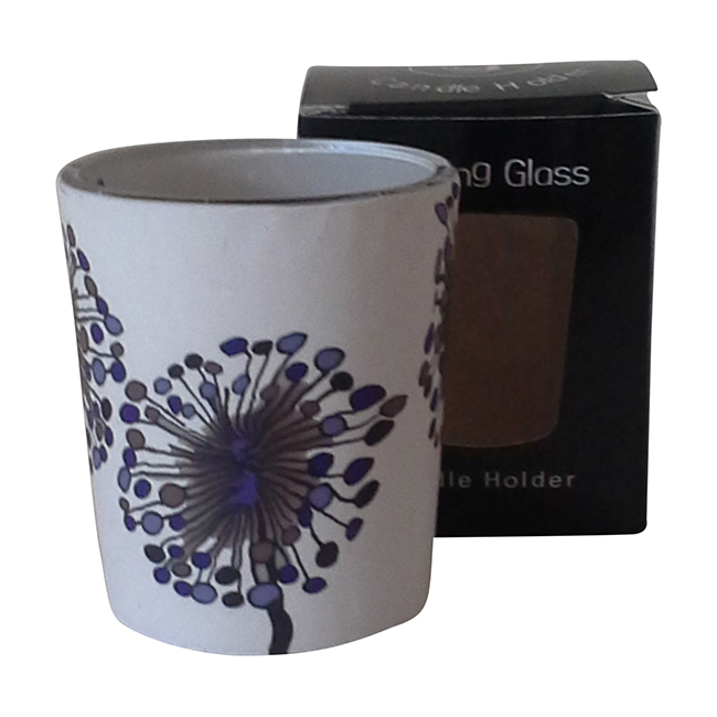 Image 1 for Tealilght Holder Glass Votive Flower   Gift Boxed