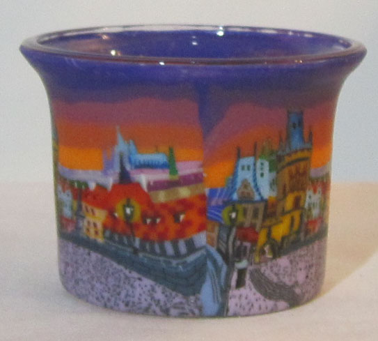 Image 1 for Tealight Holder Glass Votive Dreams of Travel Faraway Places