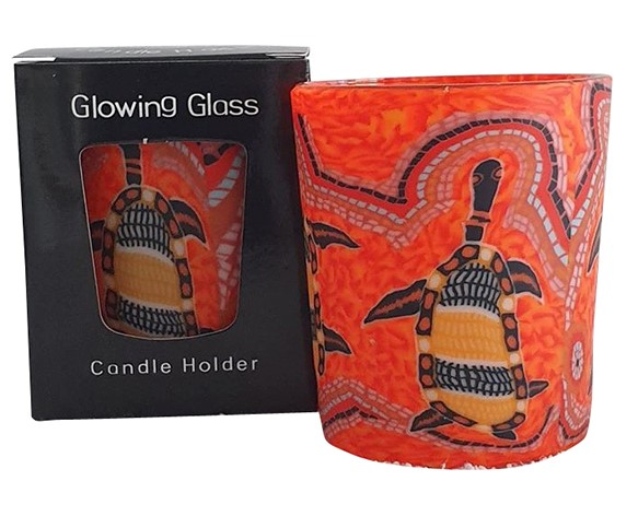 Image 1 for Tealight Holder Glass Votive Twin Turtles Gift Boxed