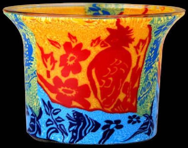 Thumbnail for Tealight Holder Glass Votive Tropical Bird