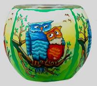 Image 1 for GCD2659 Demo Glass with Hole 15cm Owls